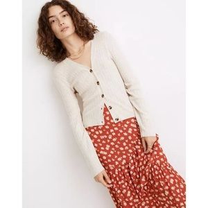 Madewell Pointelle Ribbed Cardigan Sweater